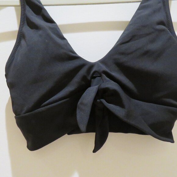 ROBIN PICCONE Ava Knot Bikini Top in Black Minimalist Stretch Preppy - Size XS - Picture 3 of 12